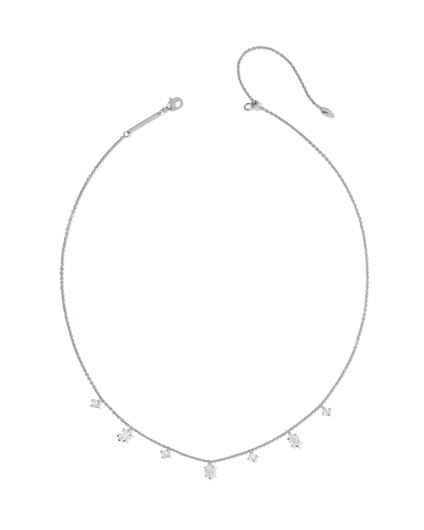 Kendra Scott CAILIN DELICATE STRAND NECKLACE SILVER WHITE CZ