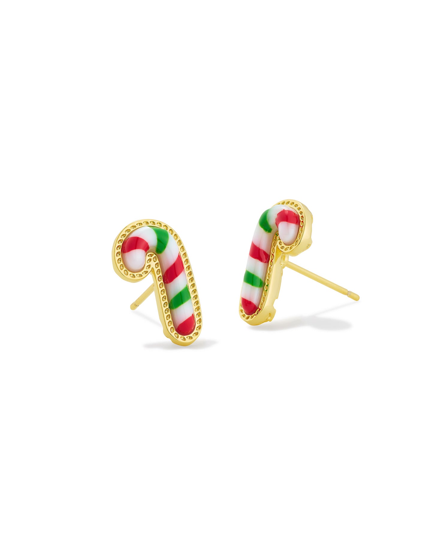 Kendra Scott CANDY CANE STUD EARRINGS GOLD RED GREEN MIX