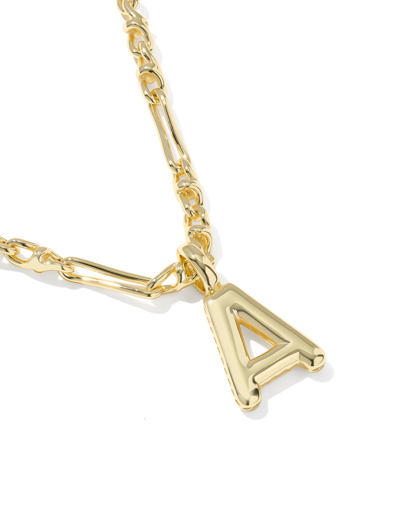 Kendra Scott BUBBLE LETTER SHORT PENDANT NECKLACE GOLD (Multiple Letters)