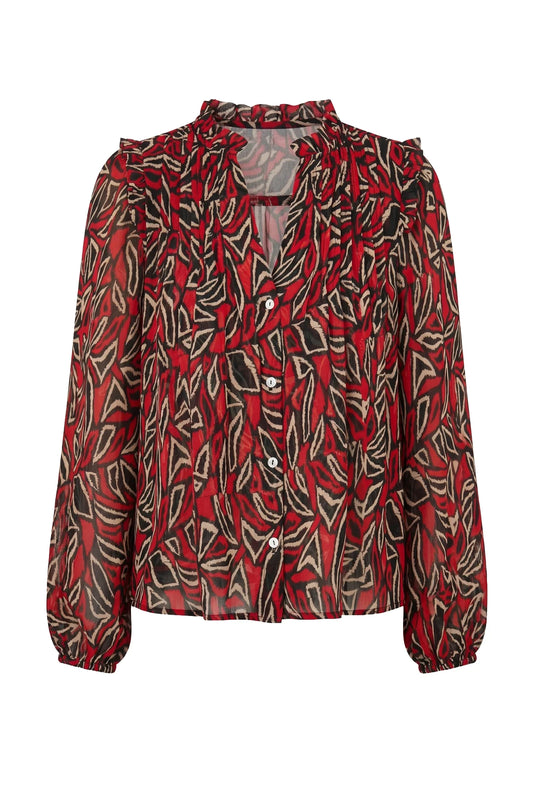 Liverpool Long Sleeve Woven Blouse W/ Pintucks