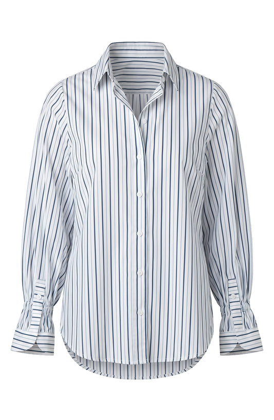 Liverpool Adjustable Sleeve Button Front Woven Top - White Club Nave