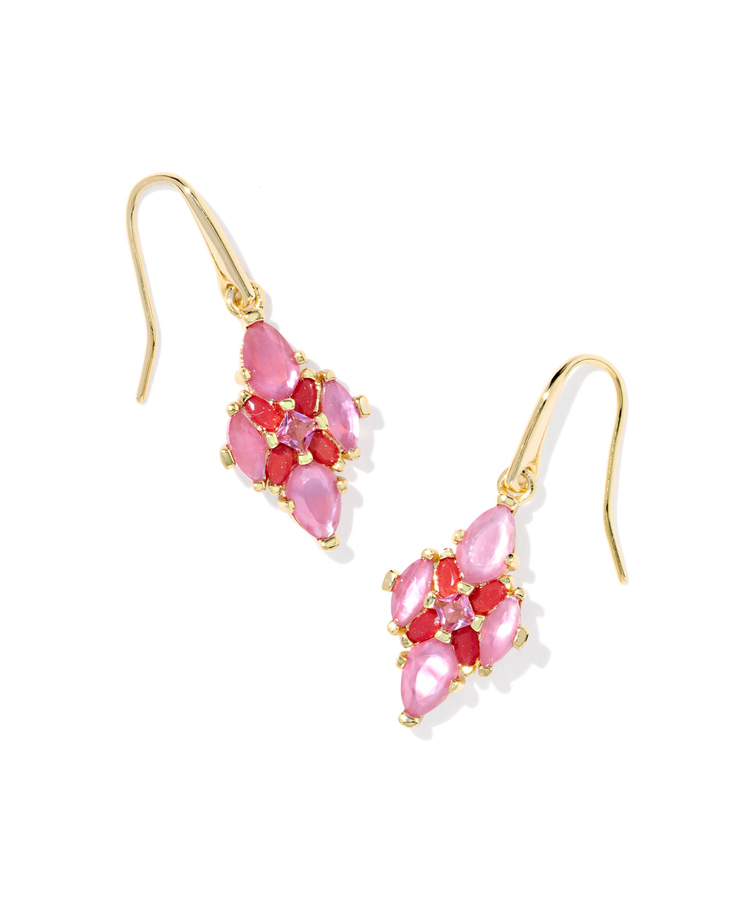 Kendra Scott ABBIE CRYSTAL DROP EARRINGS GOLD PINK MIX