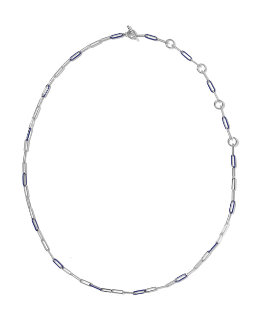 Kendra Scott COURTNEY SILVER ENAMEL LINK AND CHAIN NECKLACE