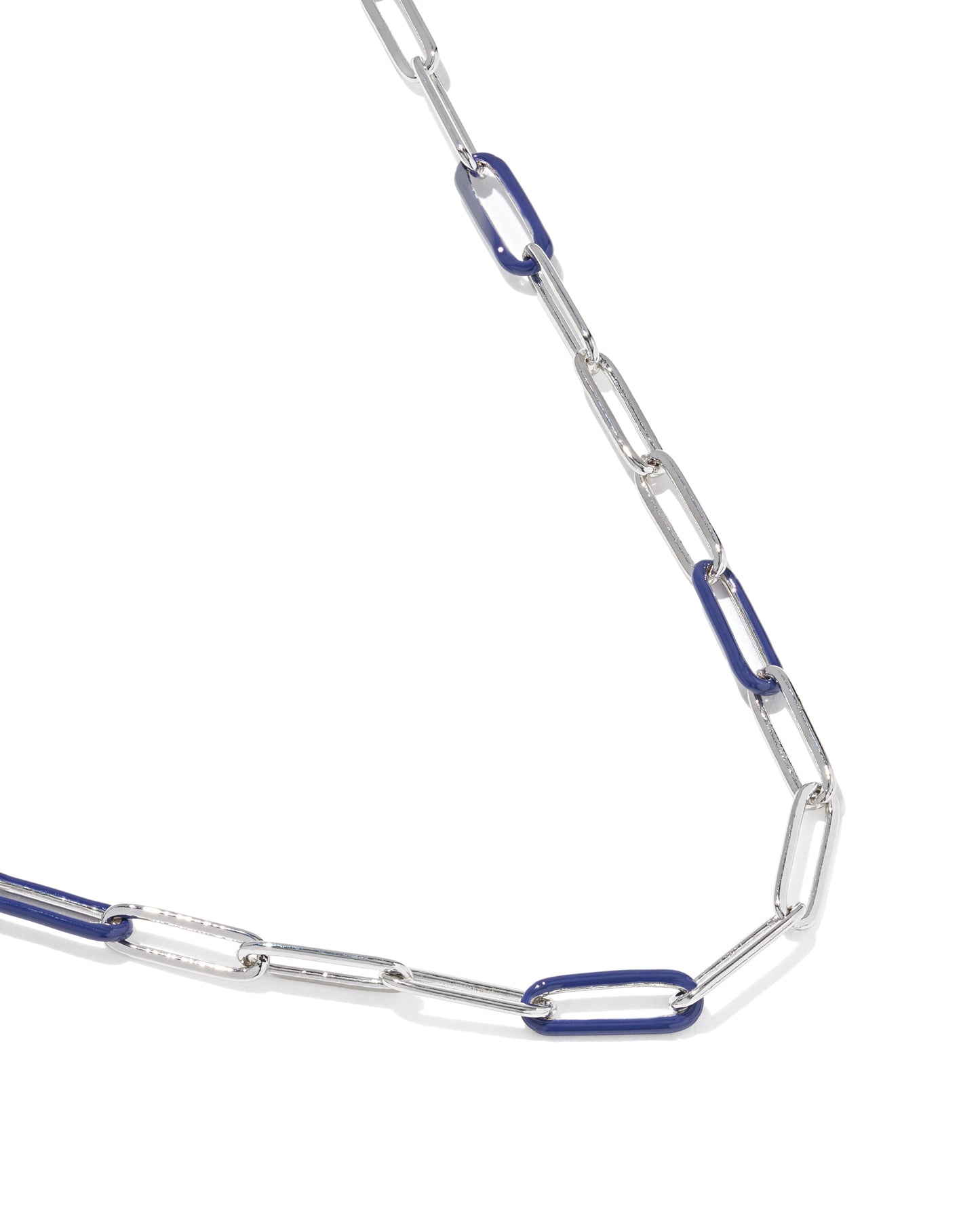 Kendra Scott COURTNEY SILVER ENAMEL LINK AND CHAIN NECKLACE