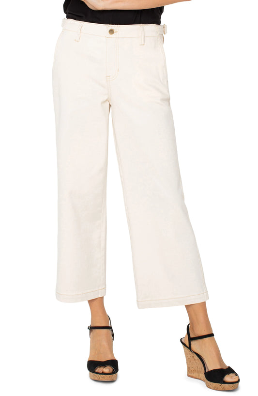 Liverpool Utility Stride Wide Leg Crop W/ Side Tabs