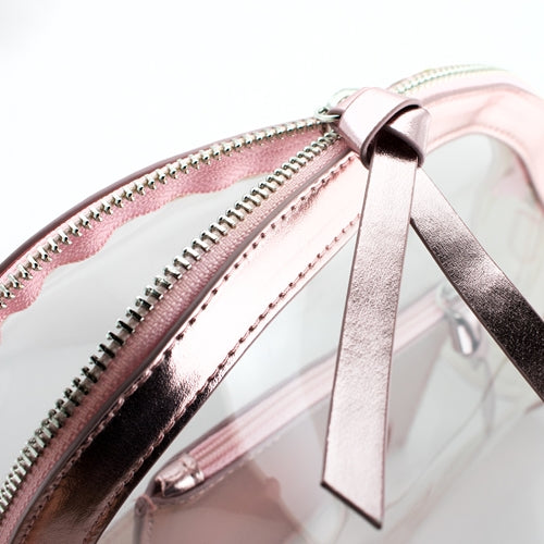 Half Moon Crossbody - Clear PVC with Rose Gold Accents