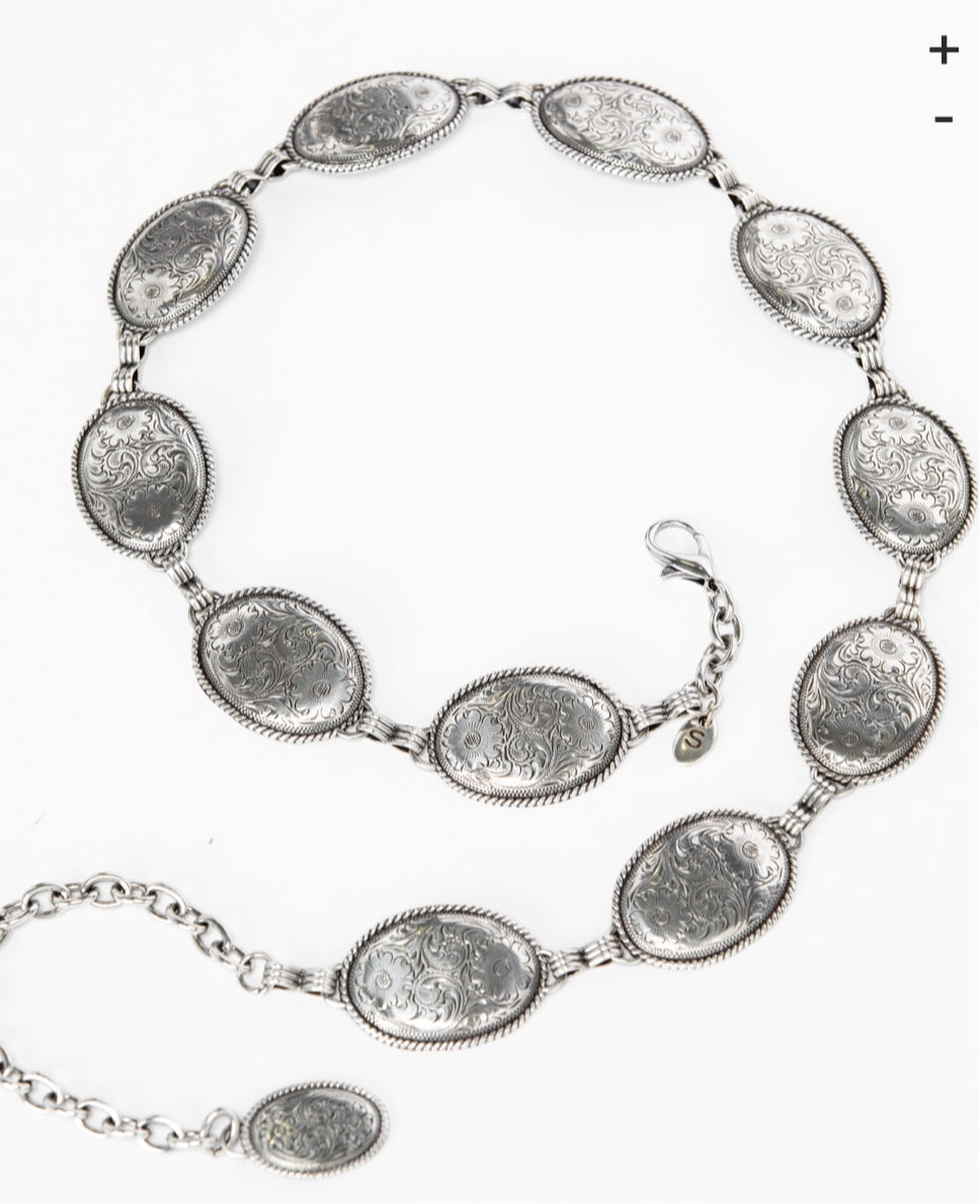 ANTIQUED CONCHO LINK HIP BELT