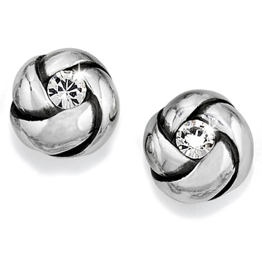 Brighton Love Me Knot Mini Post Earrings-silver or silver&gold