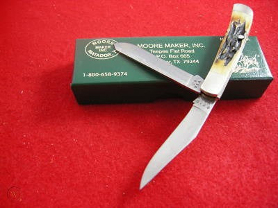 MOORE MAKER STAG TRAPPER FOLDING KNIFE
