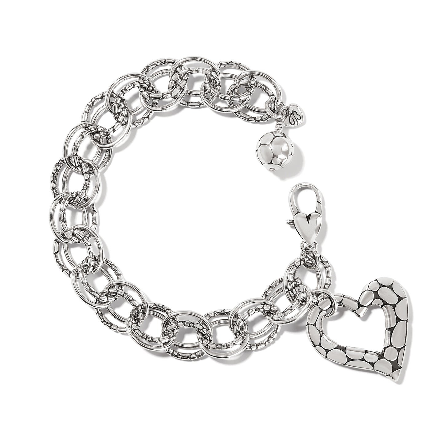 Brighton Silver Pebble Heart Bracelet