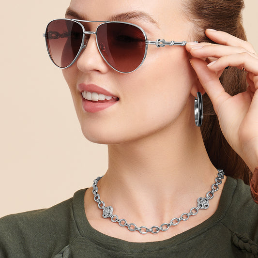 Brighton Interlok Noir Heirlom Hoop Earrings