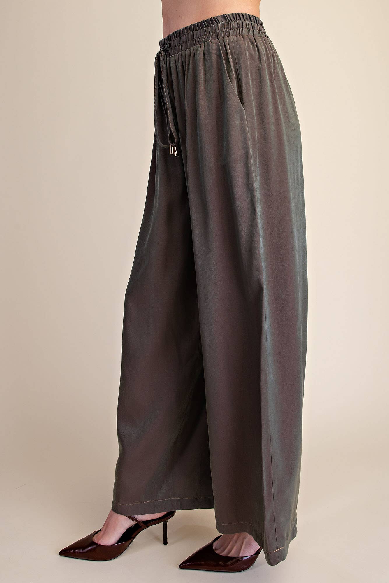 Drawstring Wide Leg Pants
