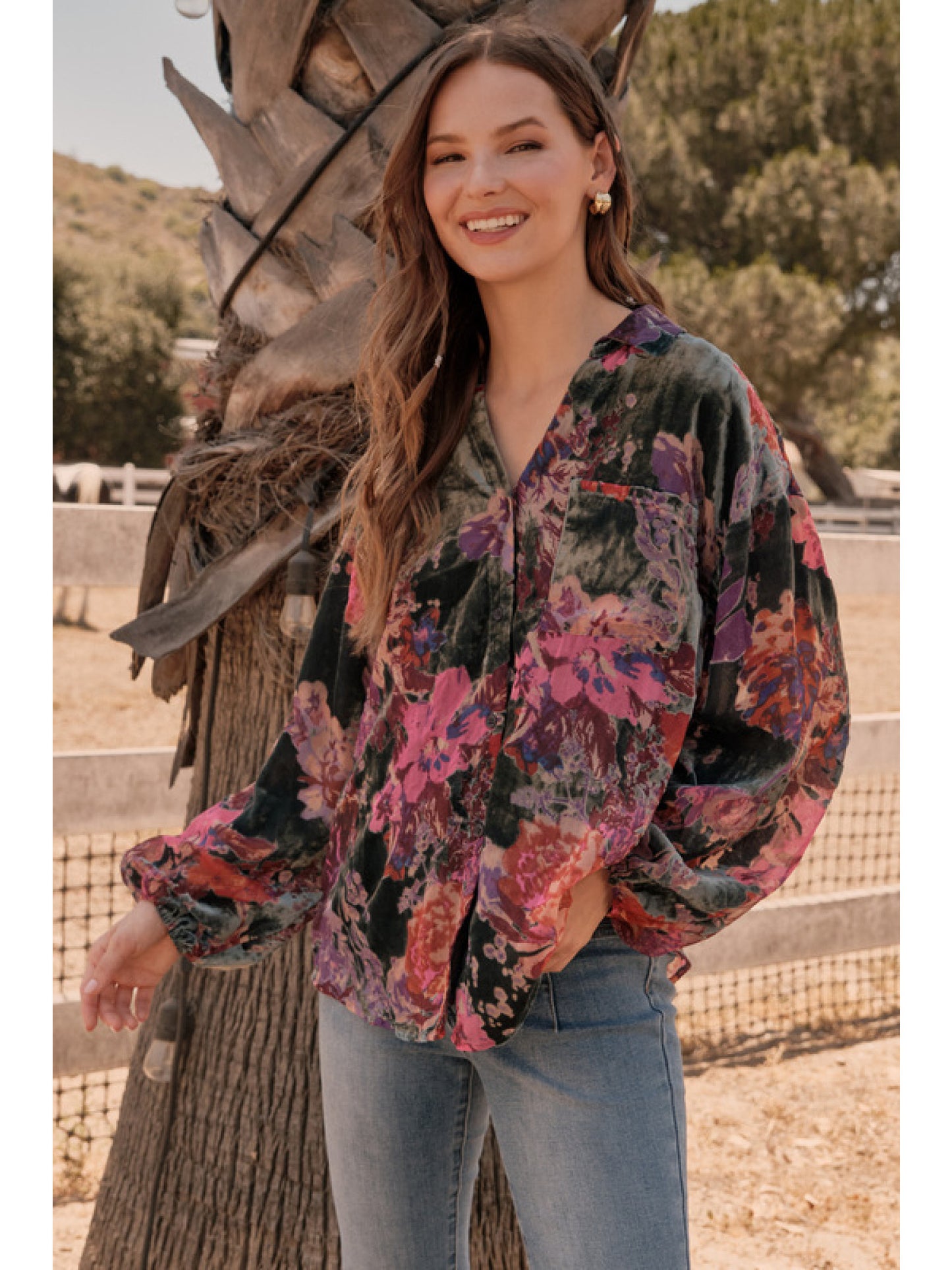 Lexi Floral Velvet Top