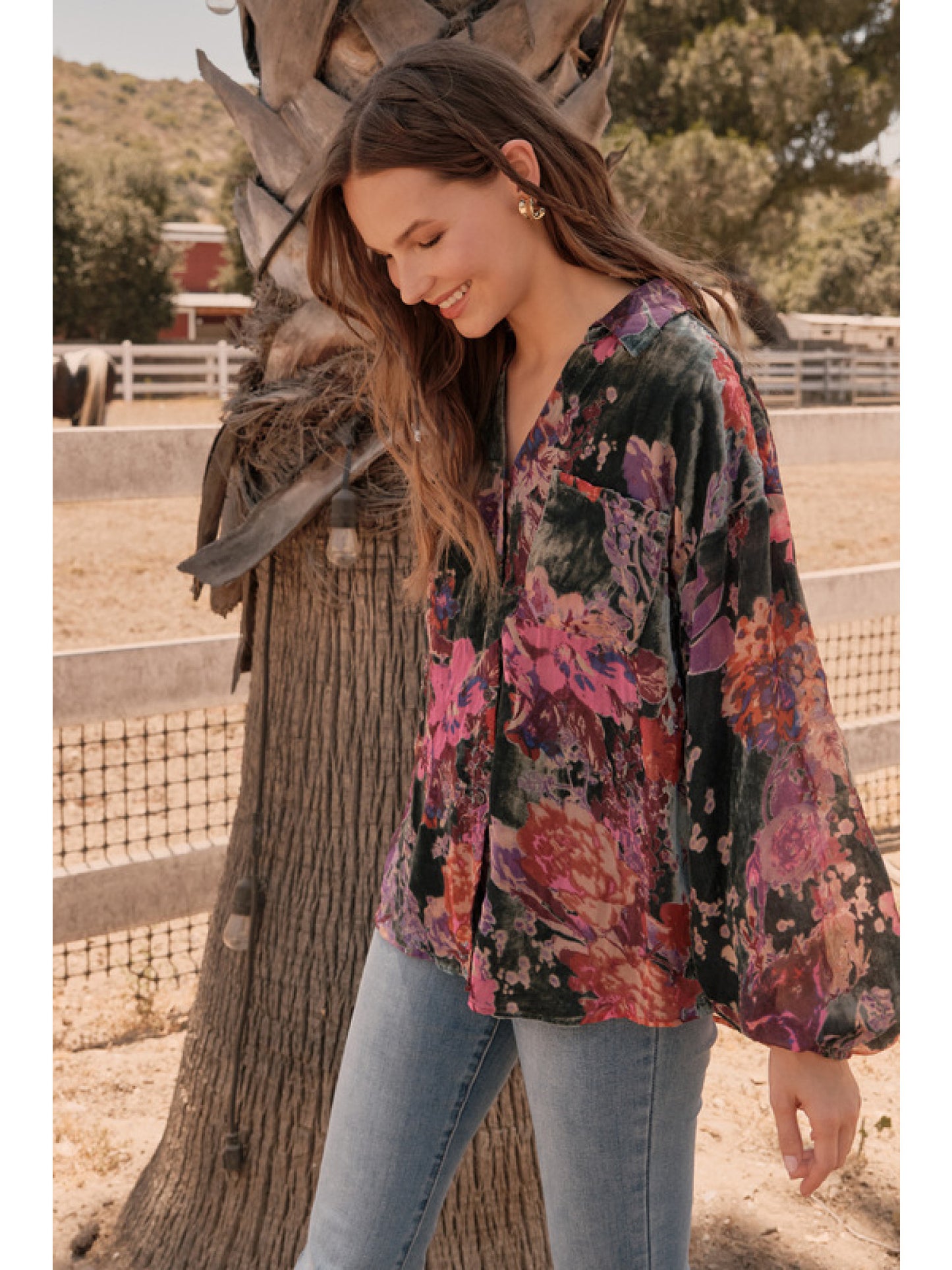 Lexi Floral Velvet Top