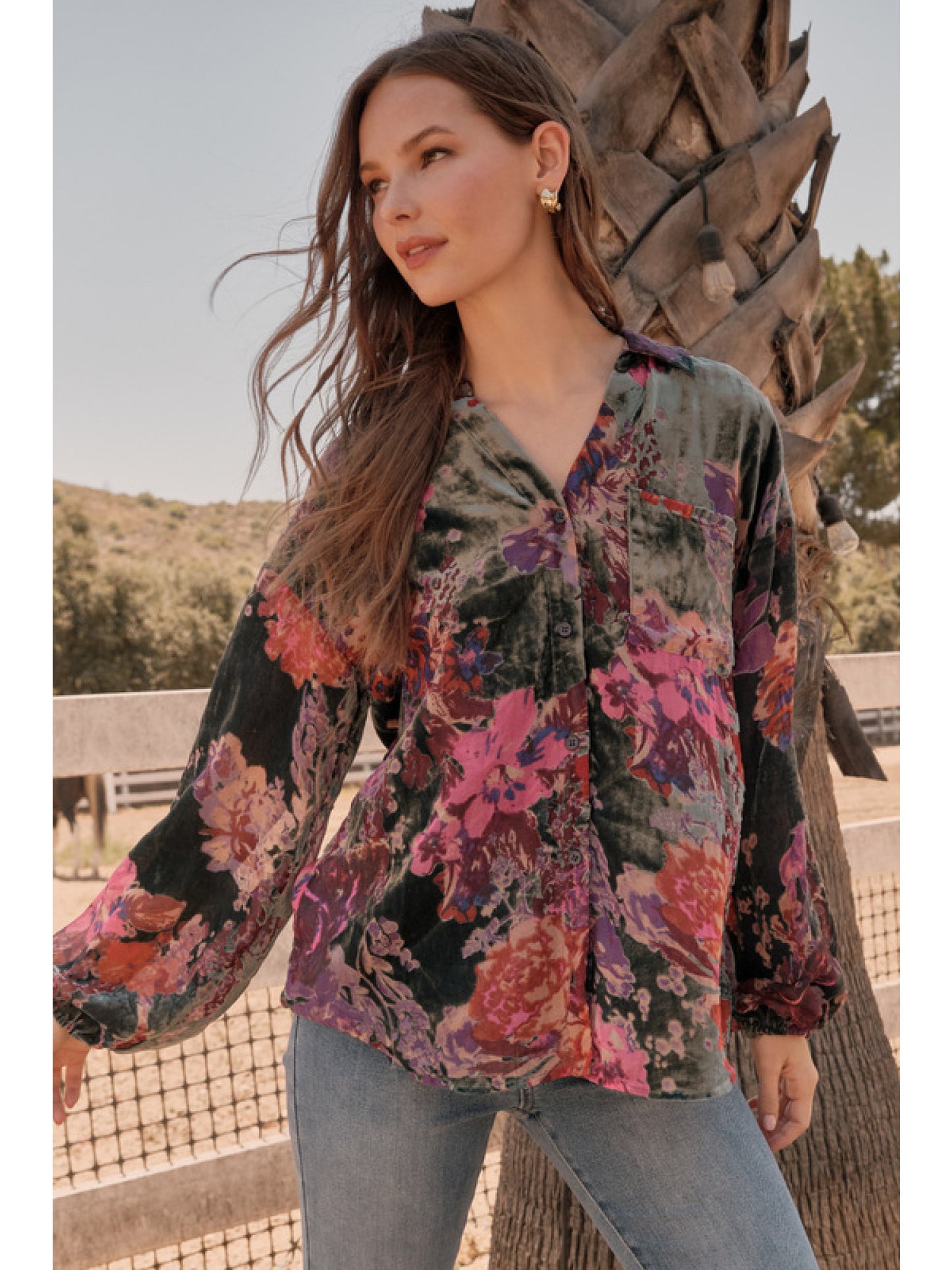 Lexi Floral Velvet Top