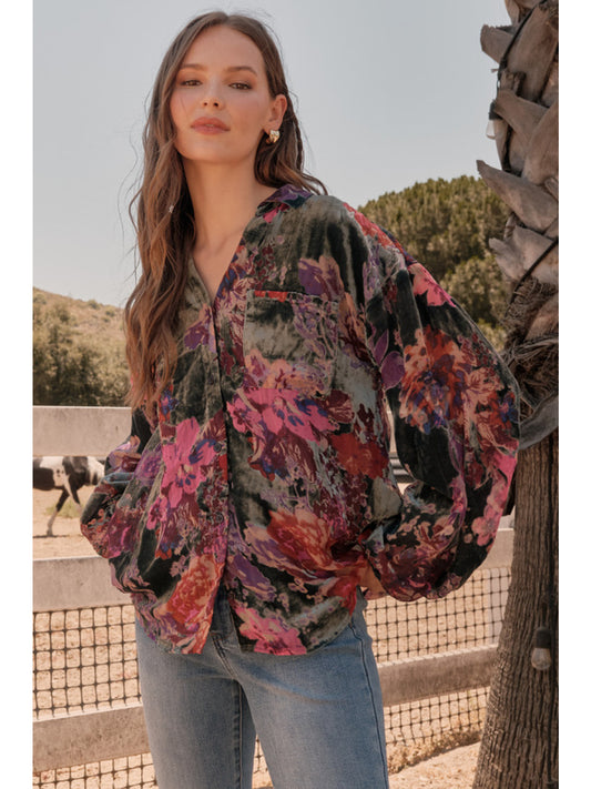 Lexi Floral Velvet Top