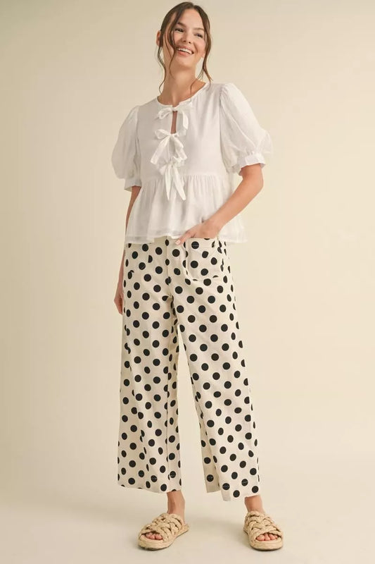 Polka Dot Wide Leg Pant