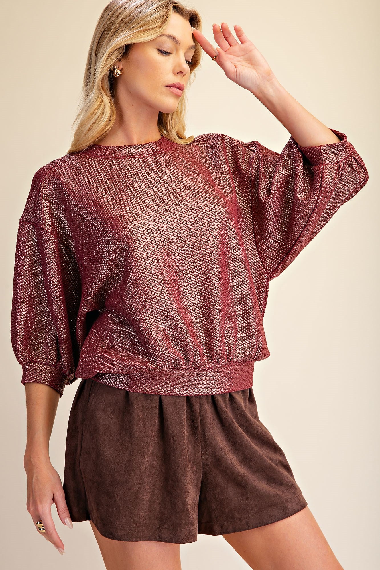 Pullover Metallic Sweatshirt
