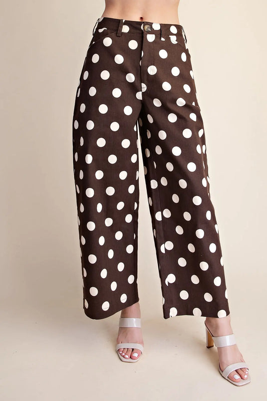 Polka Dot Barrel Casual Pants