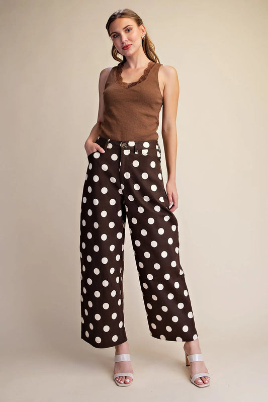 Polka Dot Barrel Casual Pants