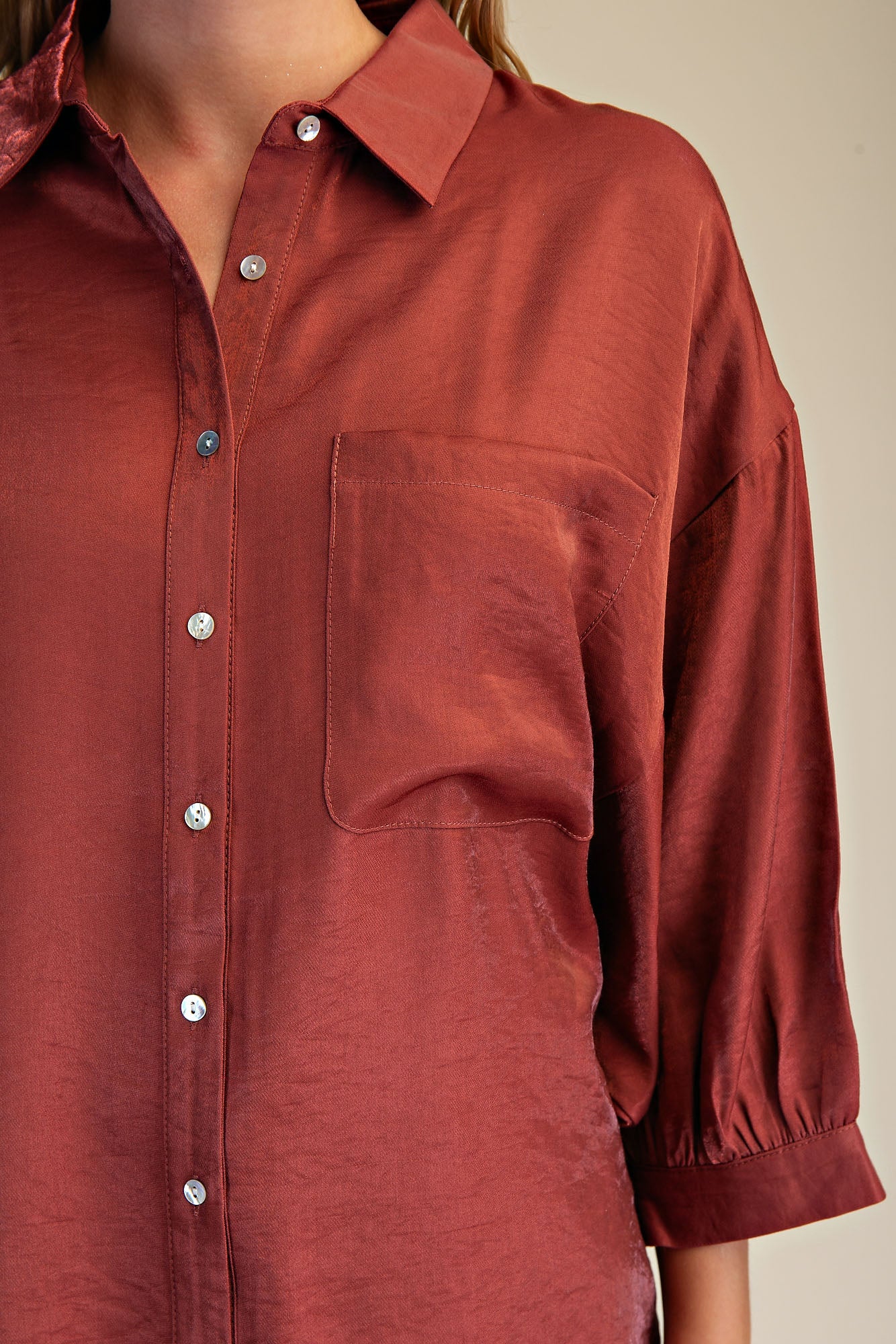 Collar Neck Oversized Shirt