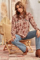 Amber Floral Embroidery Top