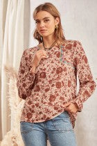 Amber Floral Embroidery Top