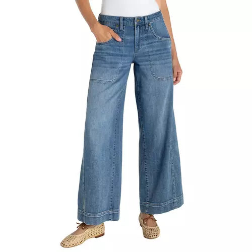 Liverpool Utility Detail Stride Wide Leg Jeans