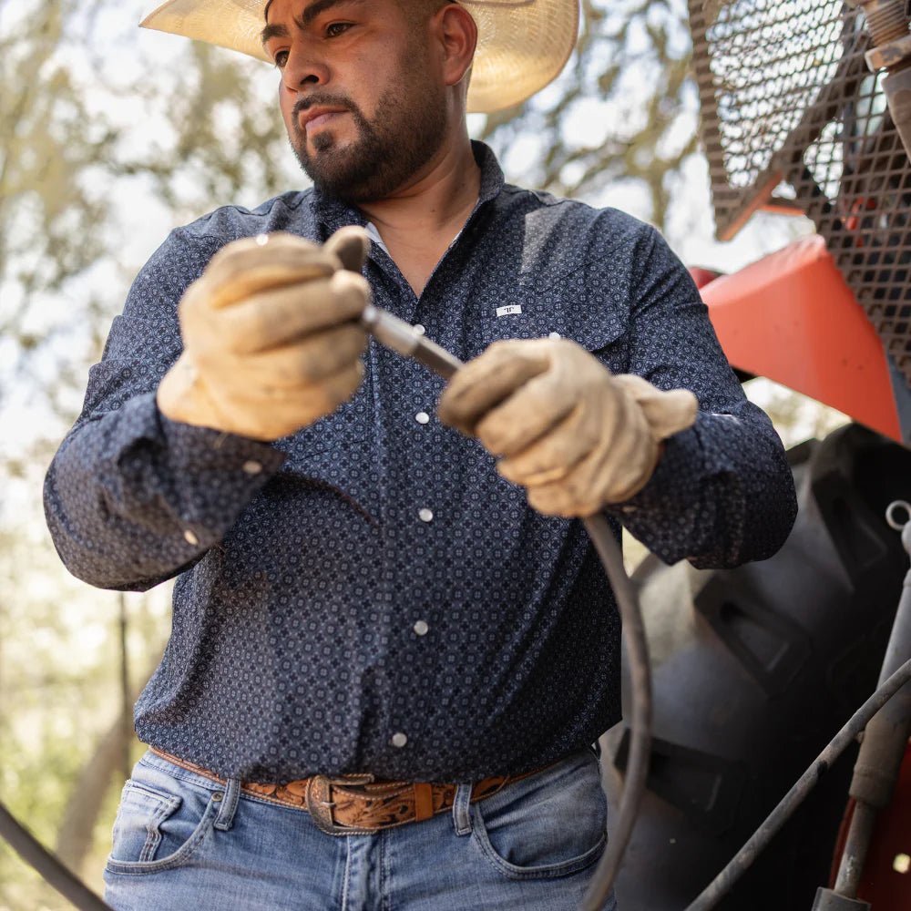 Ferrell Brand THE SILAS IN BLACK- LONG SLEEVE SNAP SHIRT