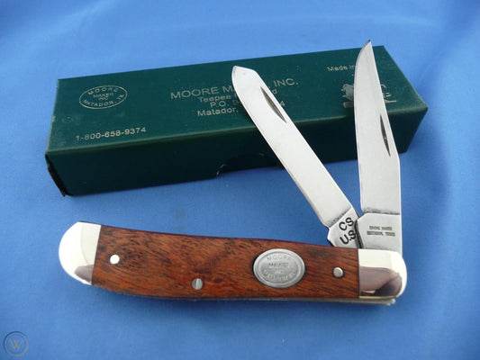 Moore Maker Mesquite Wood Handle 3 1/2 Pocket Knife