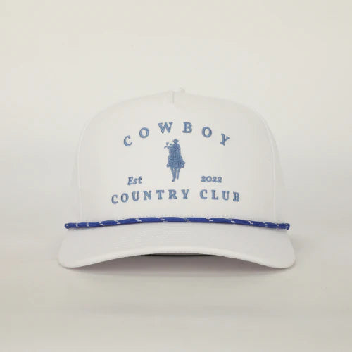 Cowboy Country Club Horse Roped Hat White