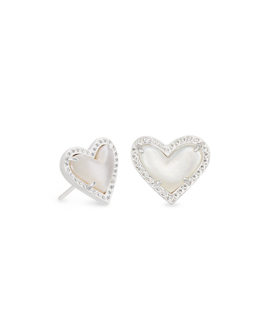 Kendra Scott Ari Heart Stud Silver