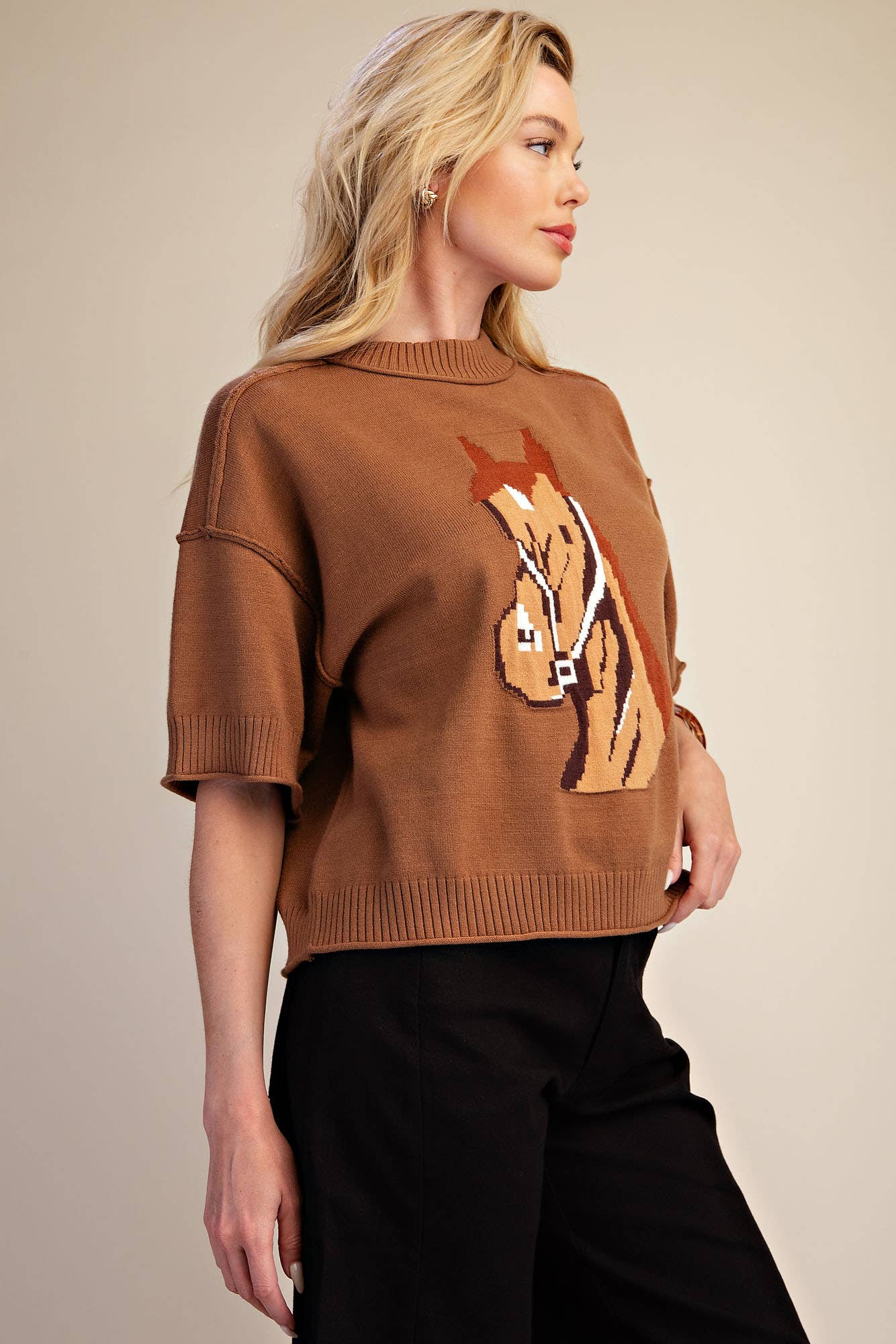 Western Horse Crew Neck Sweater