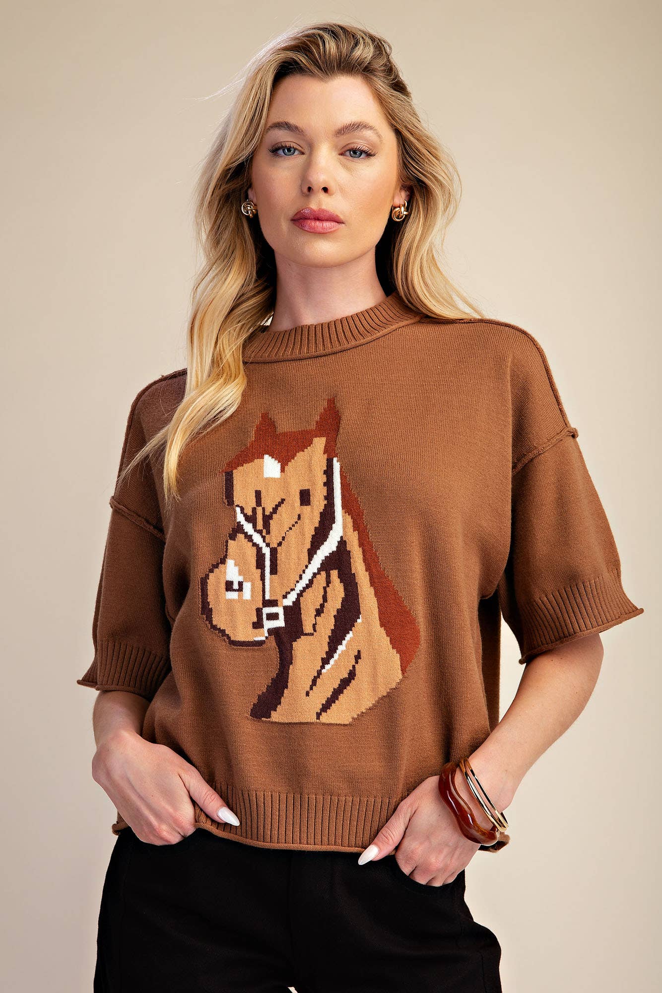 Western Horse Crew Neck Sweater