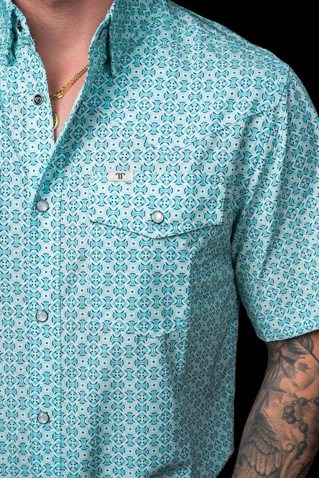 Ferrell Brand THE PIERCE - SHORT SLEEVE PEARL SNAP SHIRT