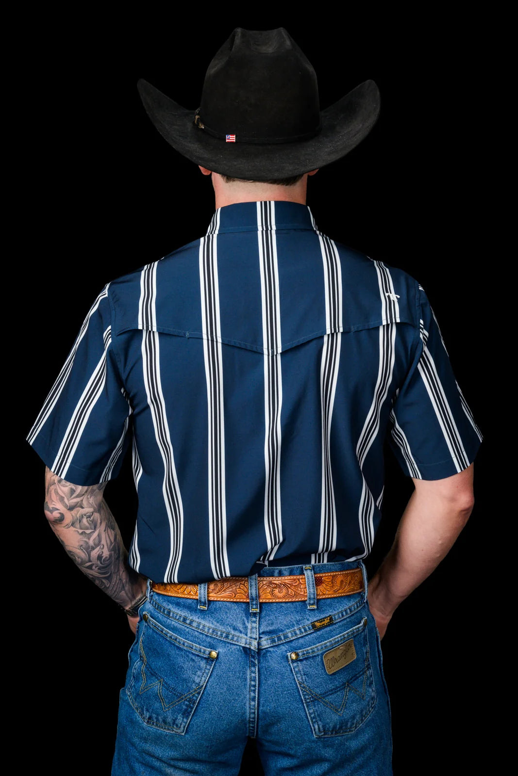 Ferrell THE HATFIELD SHORT SLEEVE PEARL SNAP SHIRT IN BLUE