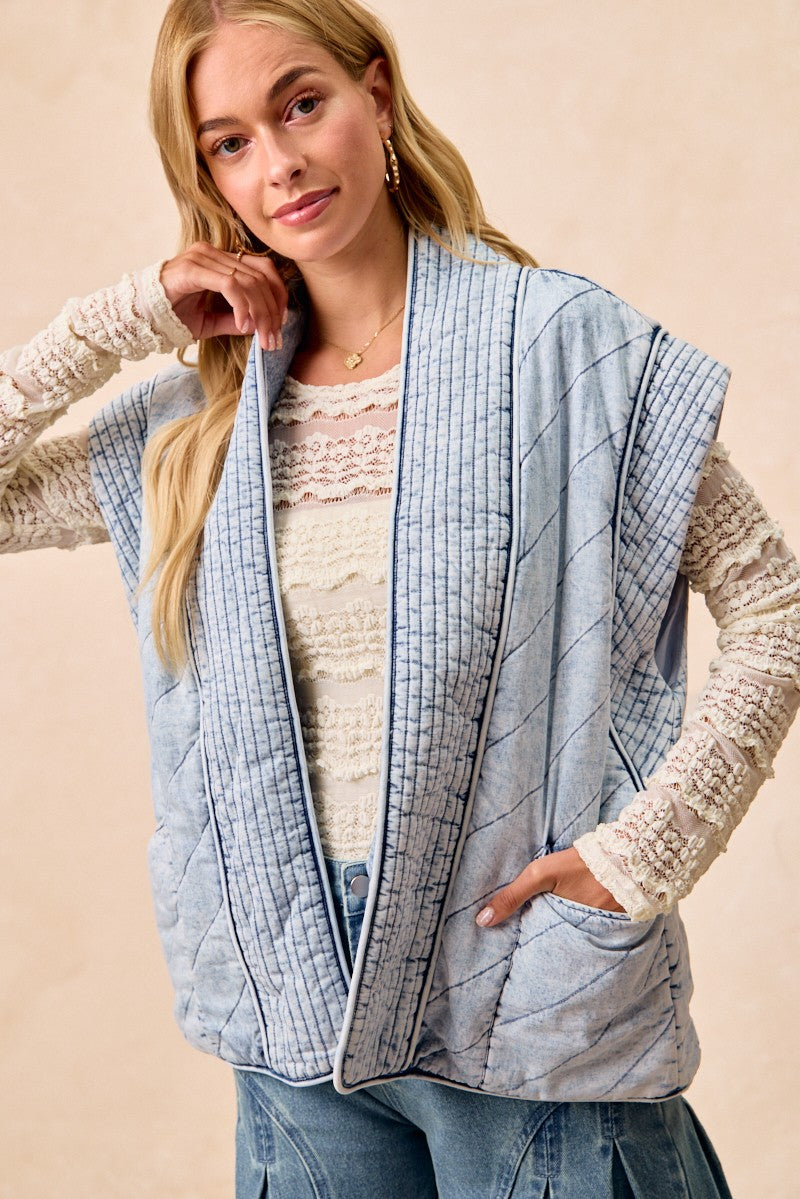 Quilted Chambray Vest