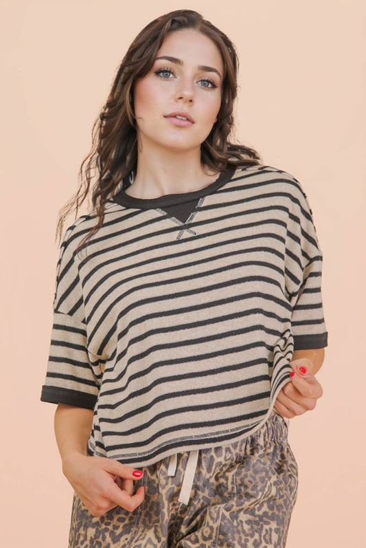 Oversized Stripe Casual Comfy Knit Top
