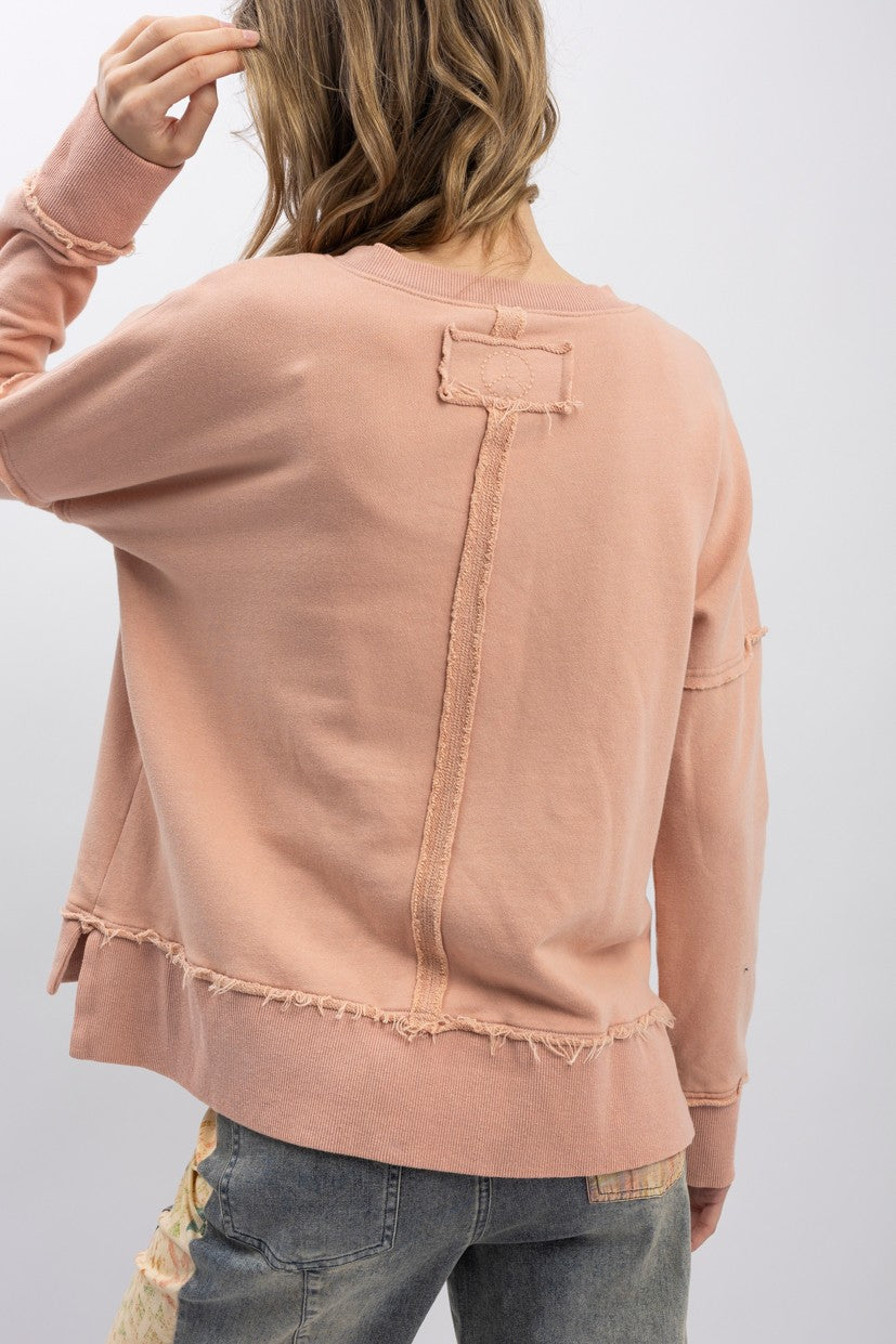 Sitting Bull Print Long Sleeve Pullover