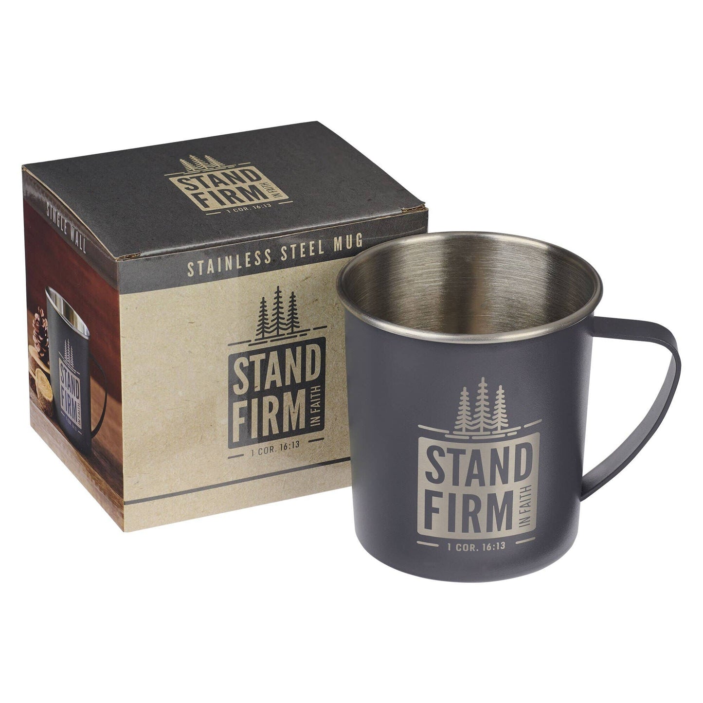 Mug SS Camp Gray Stand Firm 1 Cor. 16:13