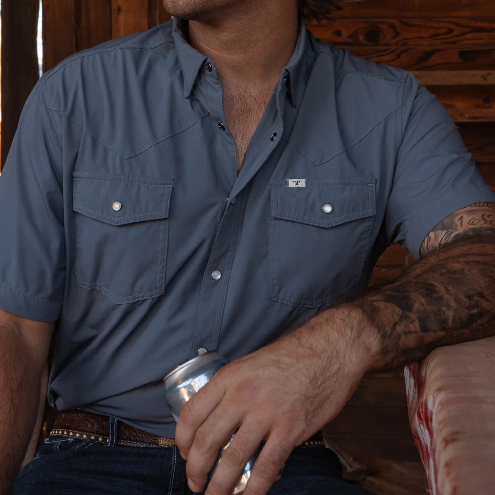 Ferrell CORE - MEN'S BLUE SHORT SLEEVE SNAP SHIRT
