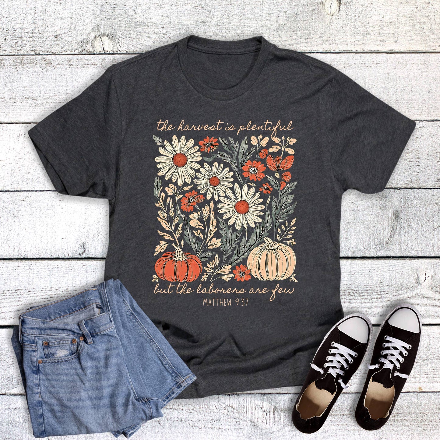 Fall Faith Harvest is Plentiful Graphic Tee