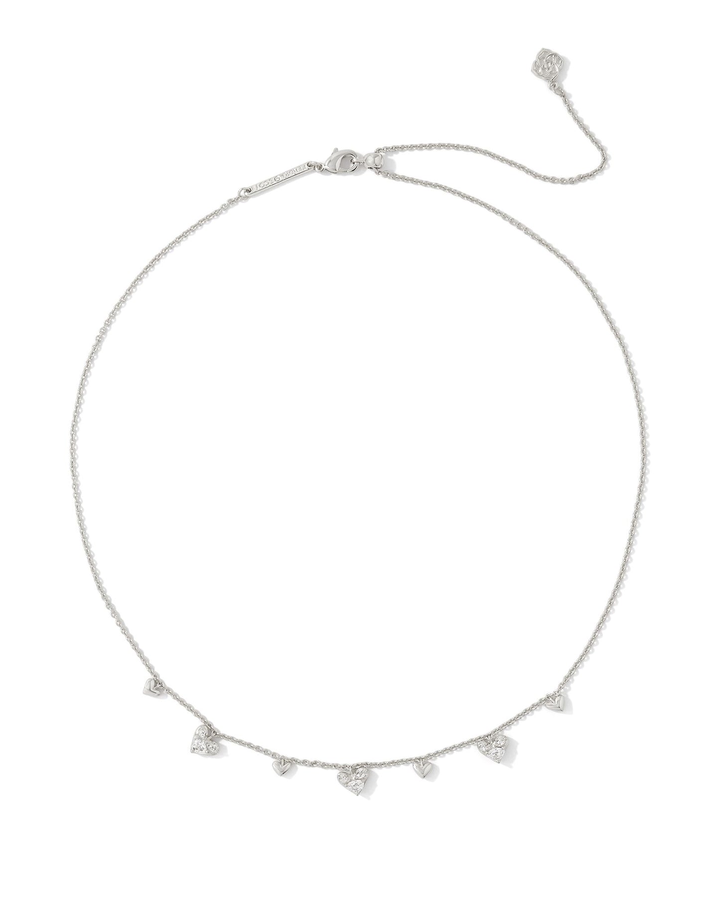 Kendra Scott HAVEN HEART CRYSTAL CHOKER NECKLACE GOLD or SILVER WHITE CZ