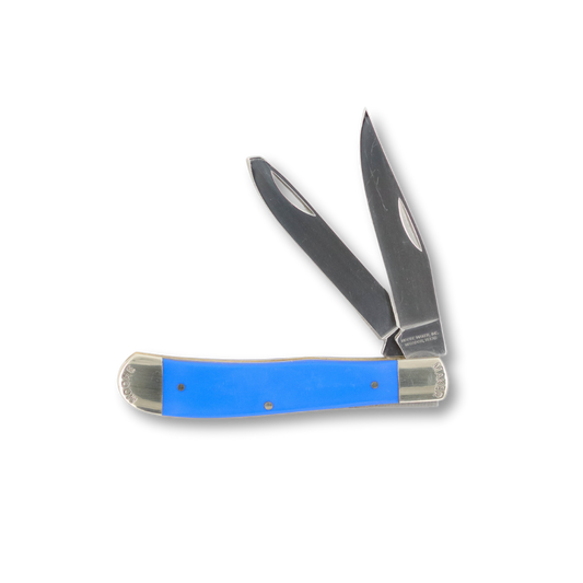 Moore Maker DELRIN HANDLED ENGRAVED BOLSTER TRAPPER - 4-1/8"
