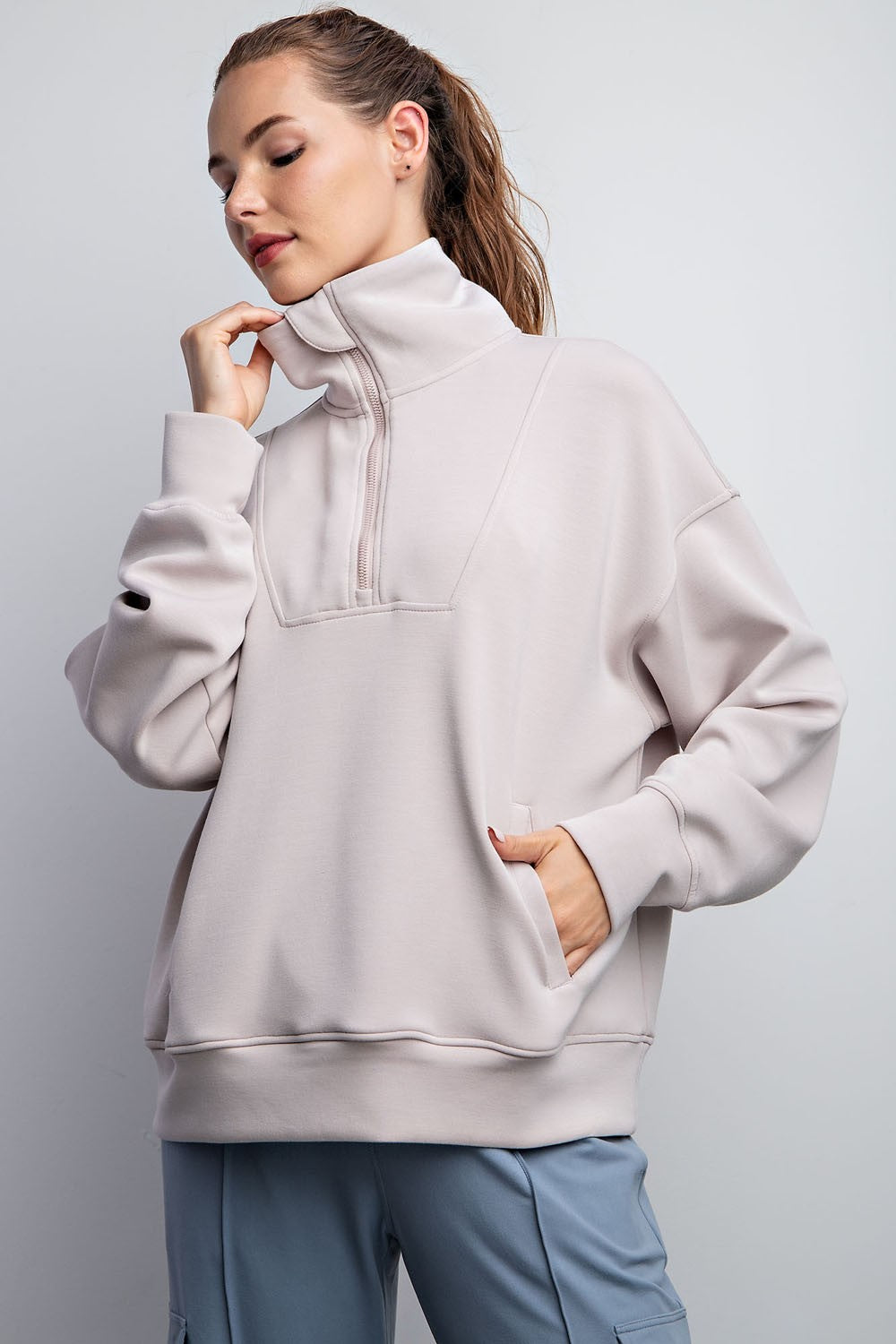 Scuba Quarter Zip Funnel Neck Pullover
