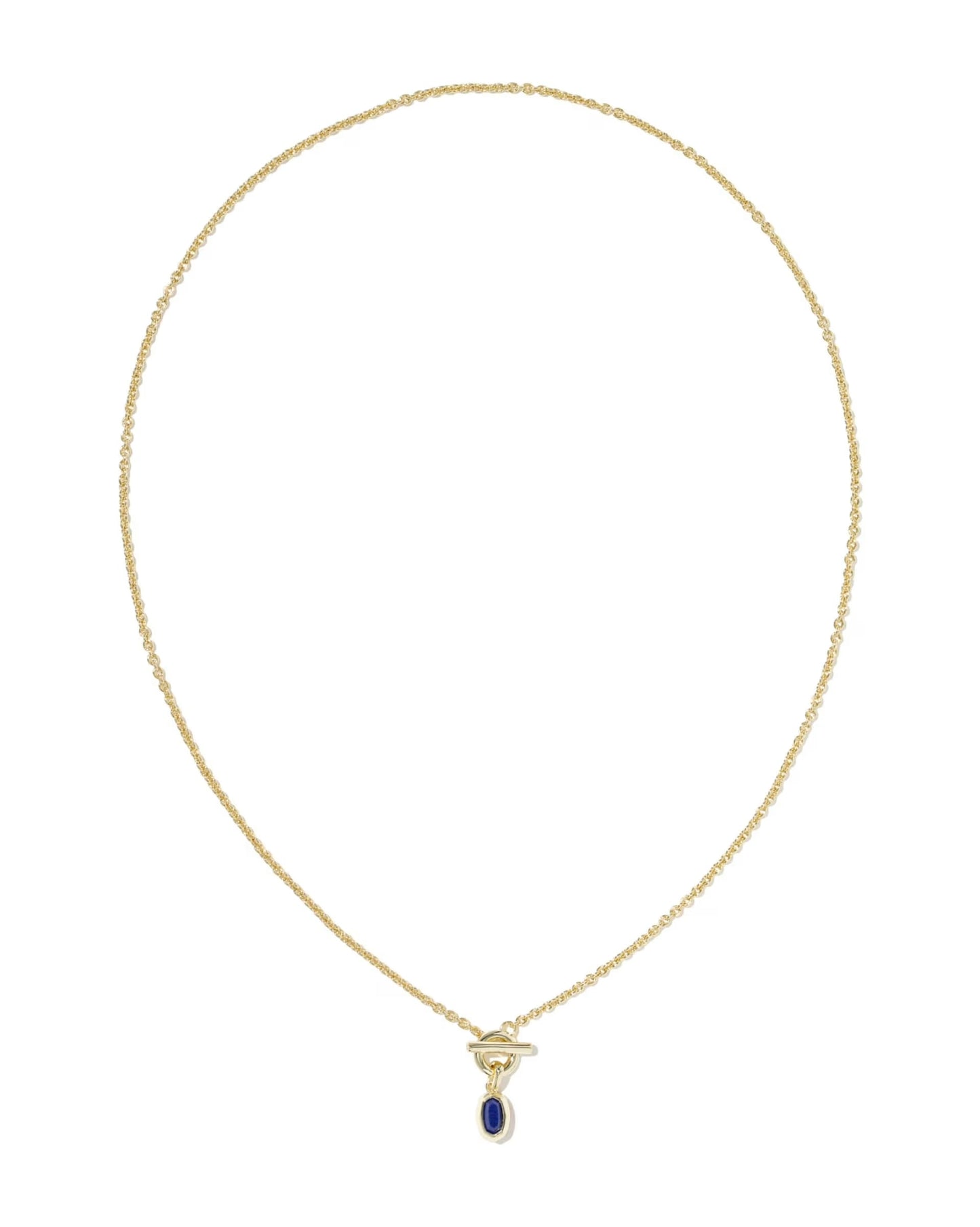 Kendra Scott Mini Elisa Gold Toggle Short Pendant Necklace in Gold Blue Lapis