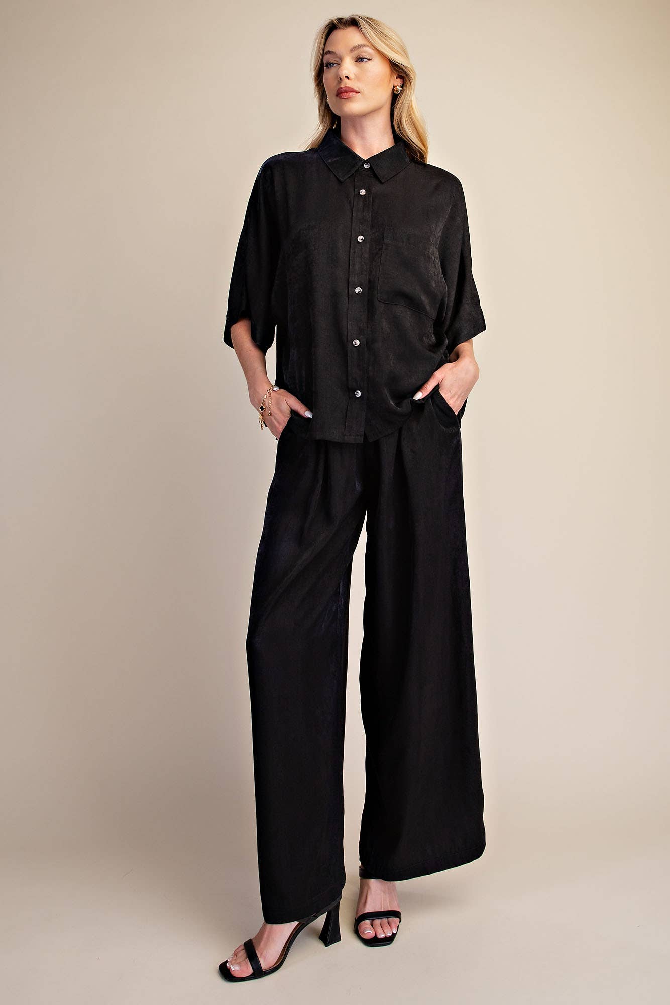 Drawstring Wide Leg Pants