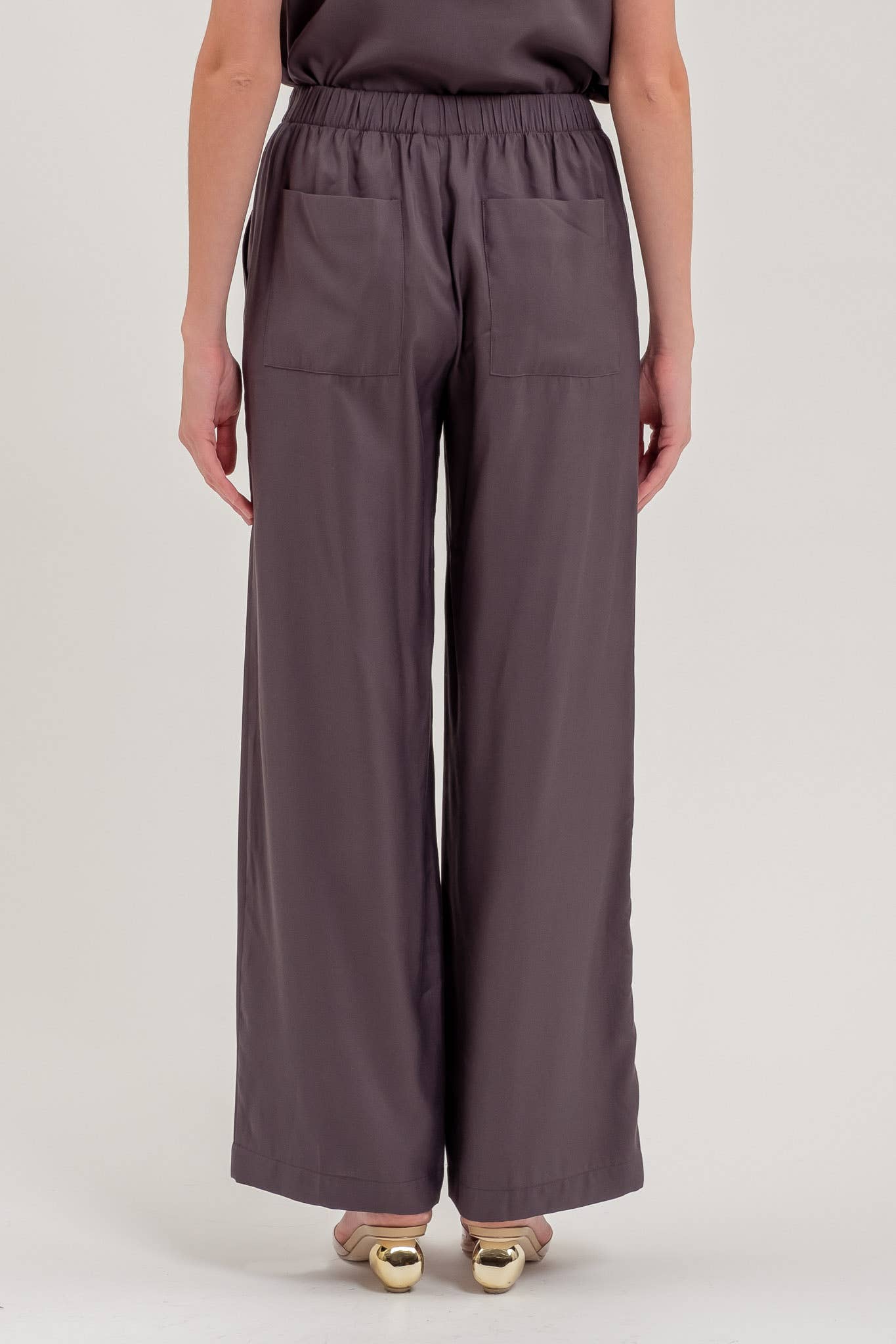 HIGH WAIST DRAWSTRING STRAIGHT LEG PANTS