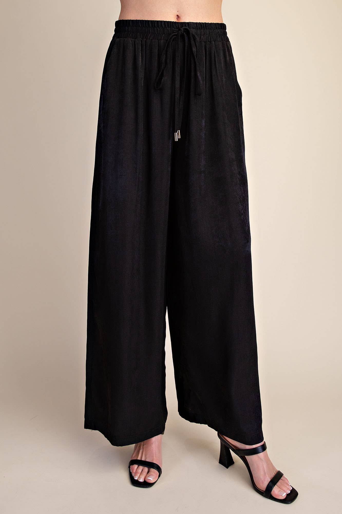 Drawstring Wide Leg Pants