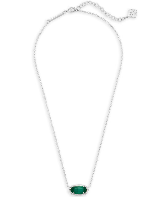 Kendra Scott ELISA SHORT PENDANT NECKLACE SILVER BLACK